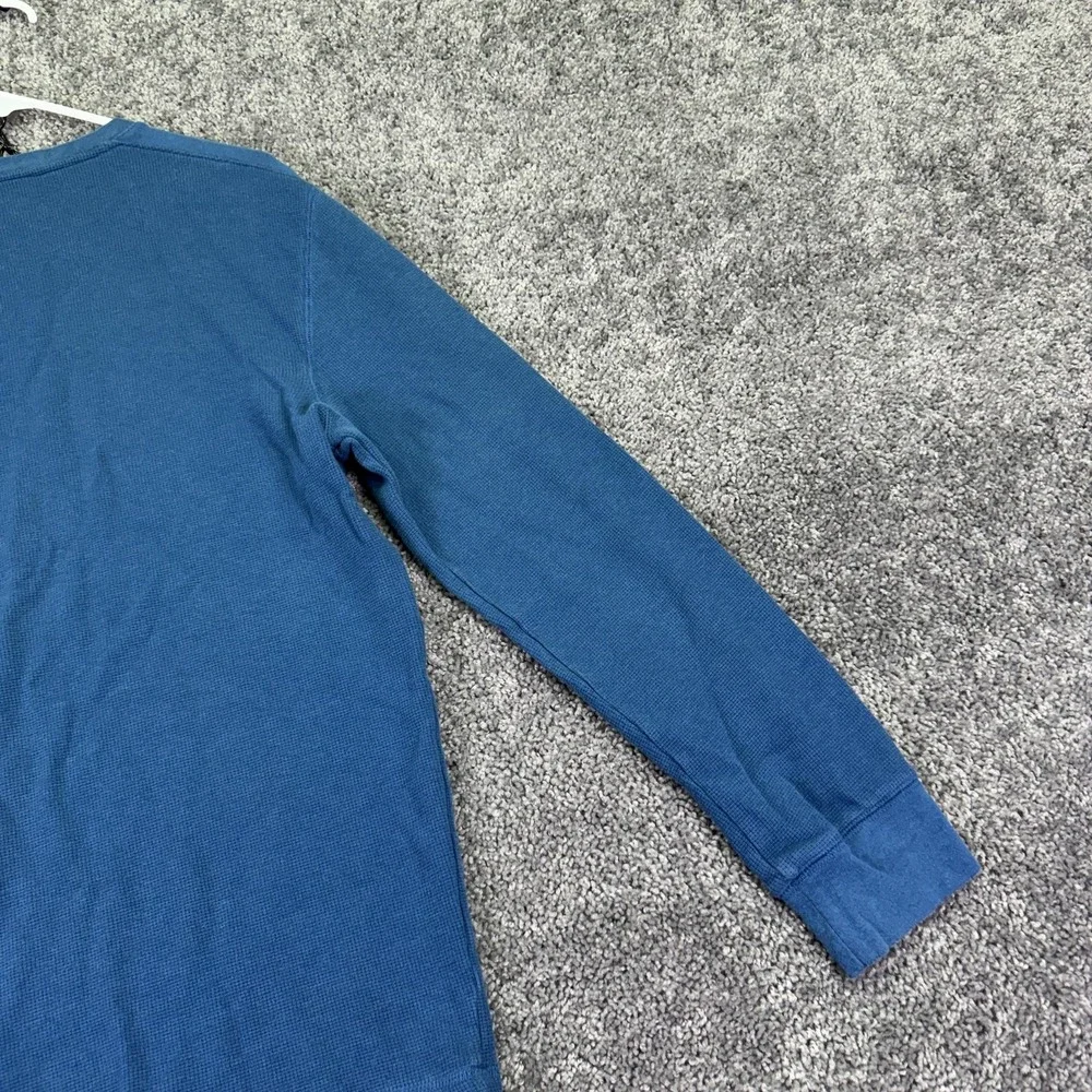 Banana Republic Shirt Mens Large Blue Thermal Waffle Knit Long Sleeve Crew Neck